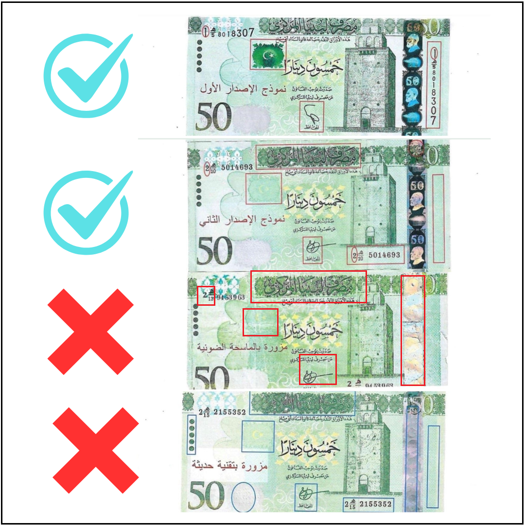 Image accompanying وحدة المعلومات المالية بمصرف ليبيا المركزي تنشر تعميما للمديرين العامين بالمصارف بشأن البدء في سحب الإصدار الأول والثاني للأوراق النقدية من فئة الـ50 دينارا من