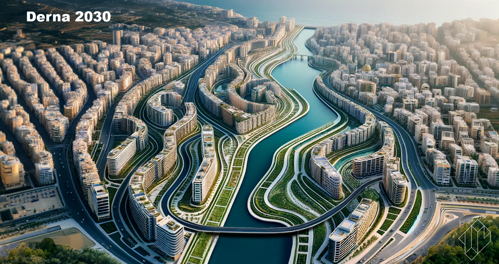 Image accompanying الشكل النهائي لدرنة حسب تقارير الشركة الصينية المكلفة بإعادة بناء مدينة #درنة