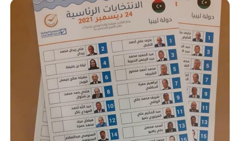 ورقة الاقتراع النهائية تعتمدها المفوضية الوطنية العليا للإنتخابات