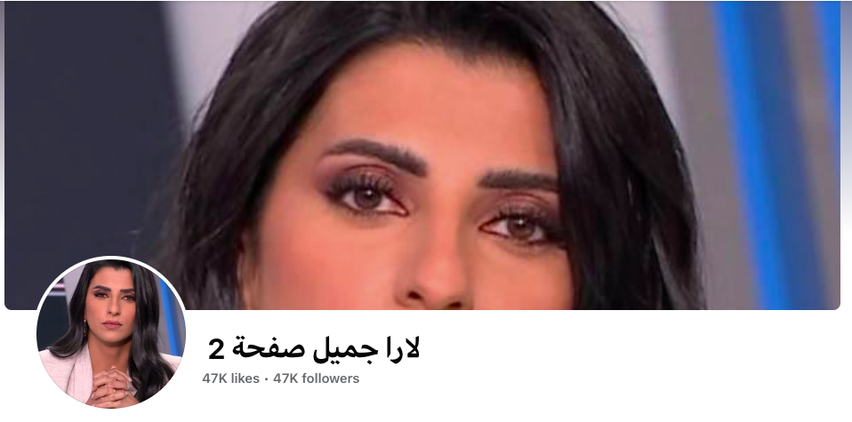 لقطة شاشة تظهر انتحال شخصية الإعلامية لارا جميل نبهان